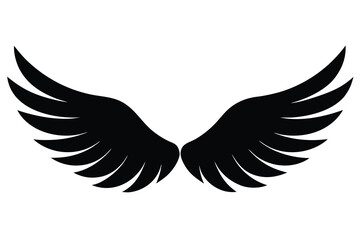 angel wings simple silhouette vector icon