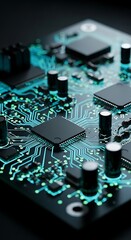 Illuminated Circuit Board - Technologys Glowing Intricacies.