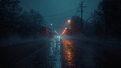 time lapse of cars moving in the city, night rain winter, using generative ai