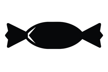 christmas candy wrapper simple silhouette vector icon