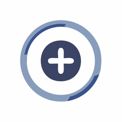 Fototapeta premium Abstract illustration of a plus sign within a blue circle