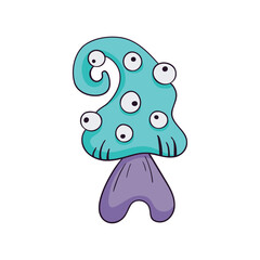 Mystical mushroom, cute monster, magical fly agaric with eyes. Ingredient for a potion, fantasy clipart