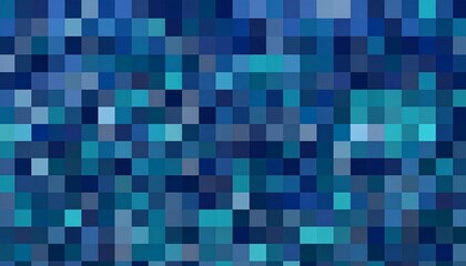 Fototapeta premium A repeating pattern of small, square pixels in shades of blue