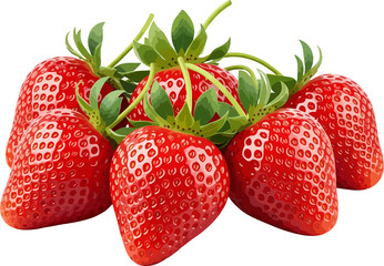 Bunch of Fresh Red Strawberries PNG â€“ Vibrant Frutti di Bosco, Natural Foods