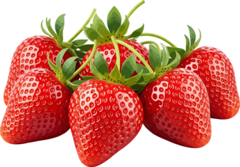 Bunch of Fresh Red Strawberries PNG â€“ Vibrant Frutti di Bosco, Natural Foods
