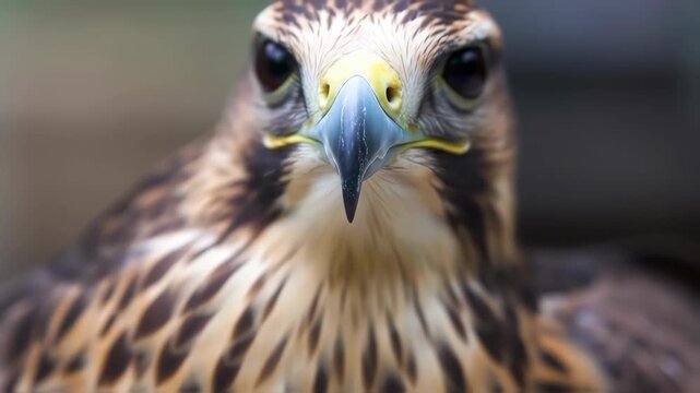 Close-up hawk face, focused