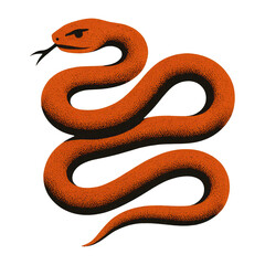 Fototapeta premium PNG Vintage orange snake illustration.