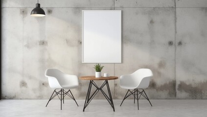 Mockup Poster in the interior, 3D illustration of a modern design FRE