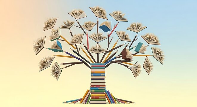 Ignite your imagination with a vibrant tree of knowledge, symbolizing growth, learning, and endless possibilities for education and creativity.