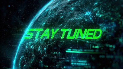 Obraz premium Global technology network stay tuned