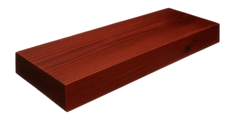 Redwood plank with deep red color and straight grain