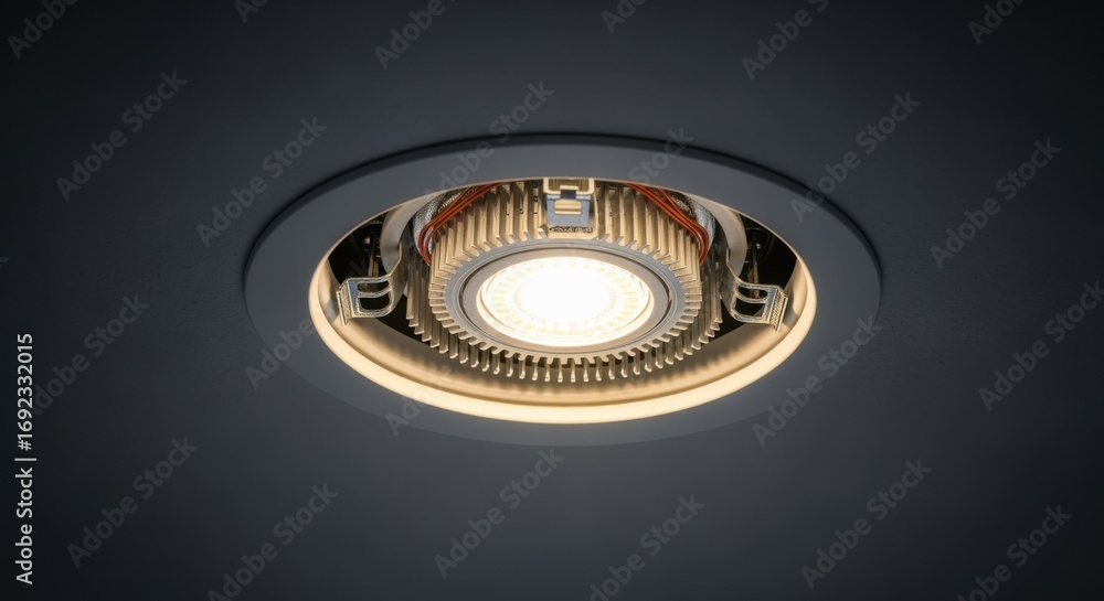 Poster led retrofit kit illuminated inside a ceiling can light housing demonstrating sleek retrofit design 