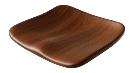 Wooden chair seat with contoured shape and smooth surface