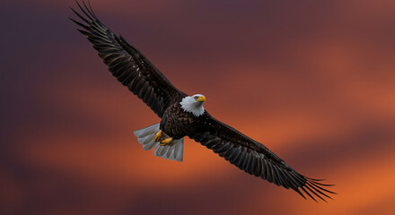 Naklejka premium Majestic Gaze of an American Bald Eagle