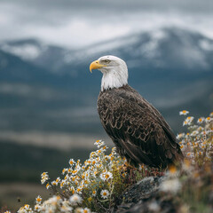 Fototapeta premium Majestic Gaze of an American Bald Eagle