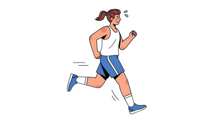 Woman jogging fitness exercise workout cardio running sport healthy lifestyle wellness activity training 10k on transparent background