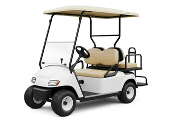 Modern Golf Cart on Isolated White Background
