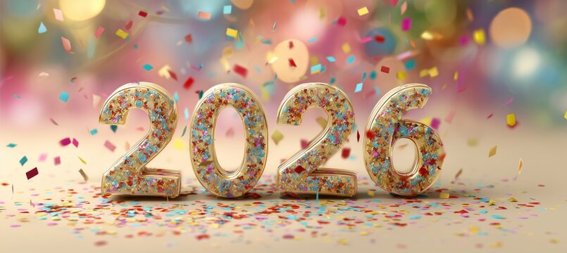 Happy New Year 2026 text effect 
