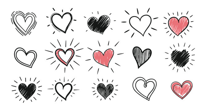 Love doodles collection for creating heartfelt graphics, perfect for Valentine's Day or romantic projects