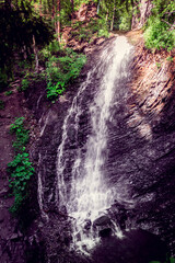 Waterfall in the Carpathian Mountains