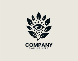 Obraz premium Predator eye illustrated as fierce vector logo in bold minimal animal design style