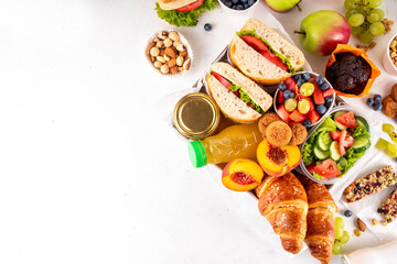 Ready made brunch box with healthy foods