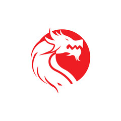 Dragon icon logo template vector illustration