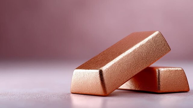 Shiny copper bar and pure metal ingot investment. secure commodity for global financial markets, representing tangible asset for building wealth and economic stability