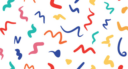 Vibrant retro abstract shapes pattern for playful, energetic, and modern design backgrounds