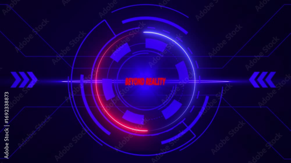 Poster futuristic h u d interface neon glow digital sci fi technology abstract background beyond reality co