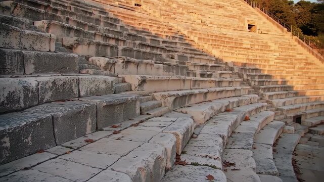 Ancient stone amphitheater seating tiers