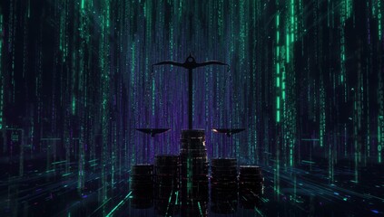 Cinematic Still Life of Coins on a Scale