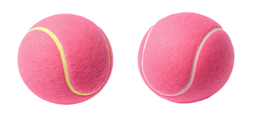 Vibrant pink tennis balls isolated on white for sports enthusiasts and creative design projects
