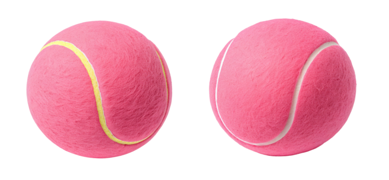 Vibrant pink tennis balls isolated on white for sports enthusiasts and creative design projects