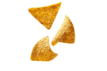  chips falling isolated on transparent background