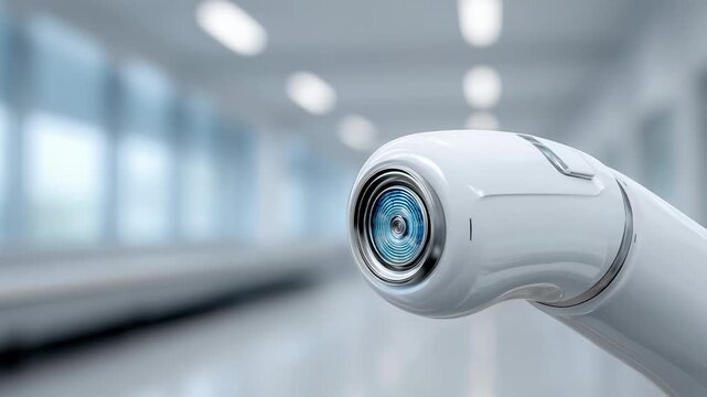 Futuristic robotic eye camera An advanced medical device with ai technology for precise healthcare diagnosis, showcasing future of modern precision technology