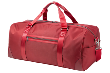 Stylish red travel duffel bag with adjustable shoulder strap for weekend getaways and gym use