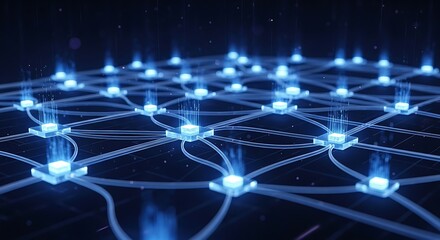 Fototapeta premium Interconnected Network - A Digital Web of Data and Communication.
