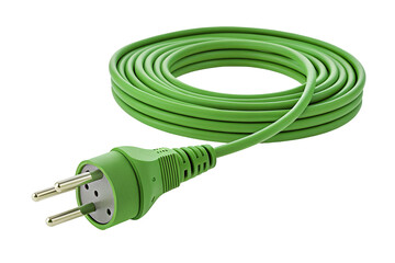 Green extension cord with plug for efficient energy management indoor outdoor use household