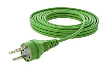Green extension cord with plug for efficient energy management indoor outdoor use household