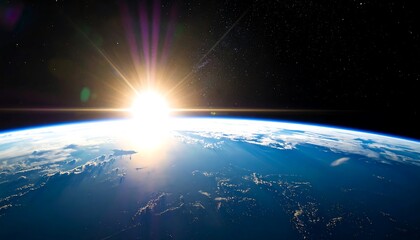 Fototapeta premium Earth sunrise from space