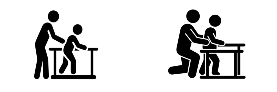 Physical therapy and rehabilitation assistance for patients improving walking, balance, and mobility with professional support