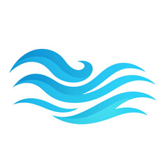 Abstract Stylized Water Waves Icon