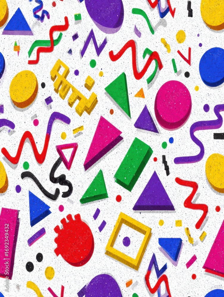 Aufkleber abstract geometric shapes and vibrant colors create a playful pattern suitable for creative projects