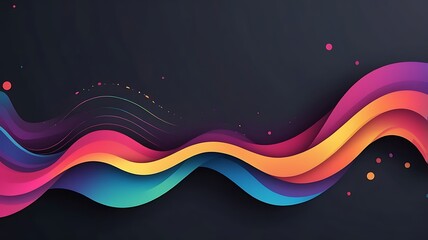 Dark Rainbow Gradient Wave Design Free Vector Wallpaper
