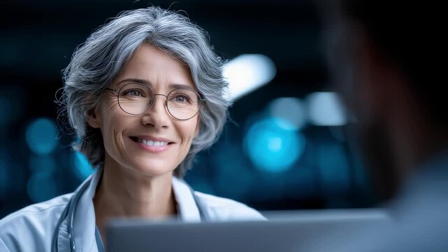 Senior Female Doctor Attentively Listening to Patient's Condition