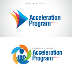 Acceleration Fast Doctor Pharma Company Logo Set Modern Abstract Colorful Conference Logo Template for Your Event or Conference. Modern Colorful Logo Template Ready For Use, Modern Initial Logo