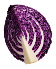 Obraz premium Slice of vibrant purple cabbage with visible texture