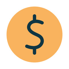 Modern Dollar Sign Coin Vector Icon for Finance and Currency
