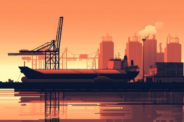 Fototapeta premium Petroleum Transport Tanker Vector